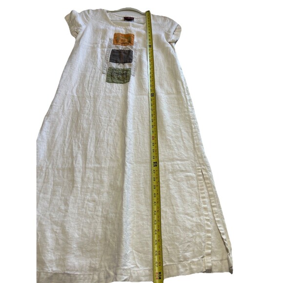 Blue Cactus Petite 100% Linen Womens Maxi Boho Aztec Dress Cream PXS USA - Picture 8 of 9